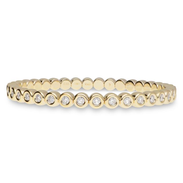 New Tennis armbånd i gult gull med briljanter i sariefatning